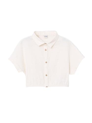 LC WAIKIKI Short Sleeve Muslin Girls' Shirt, 6-7 Years - Ecru