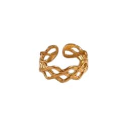 Gold Braided Open Ring Fashion Accessory For Women -Mg_st21