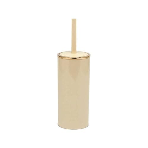 Lenox Toilet Brush With Holder, For Bathroom,Made of High Acrylic Material With Golden Ring Lid (Beige) Cleaning brush