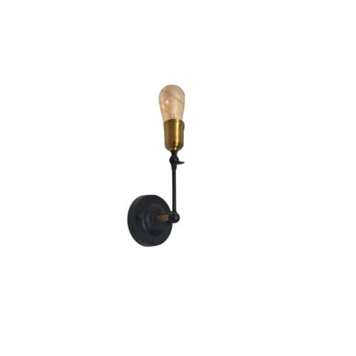 Generic Wall Sconce 1 Bulb Without Bulbs 25 * 12 * 25 cm Black and Gold
