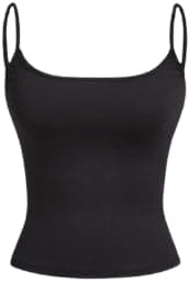Women's Slim Fit Camisole Tank Top – Comfortable Everyday Wear Under Clothes Black Shirt
