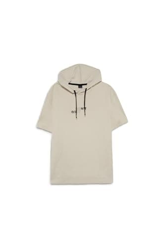 DeFacto Mens Fit Standart Fit Hooded Short Sleeve Knitted T-Shirt T-Shirt (pack of 1)