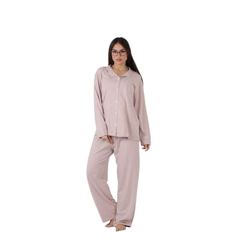 ZECOTEX Women's Classic Pajama Set Cotton | Long Sleeve, Comfortable Relaxed Fit | Sleepwear and Loungewear | S to 3XL
