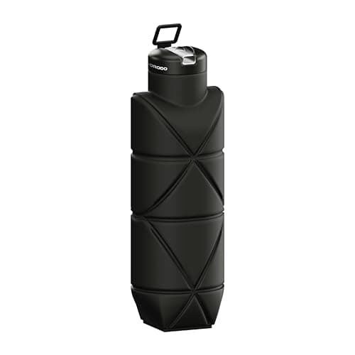 Porodo Fold-Flat Leakproof Silicone Bottle, 700mL Capacity, Collapsible Water Bottle, Foldable BPA-Free Cup, Compact Beverage Holder, Ideal for Gym, Running, Camping, Travel & Outdoor Sports (Green)