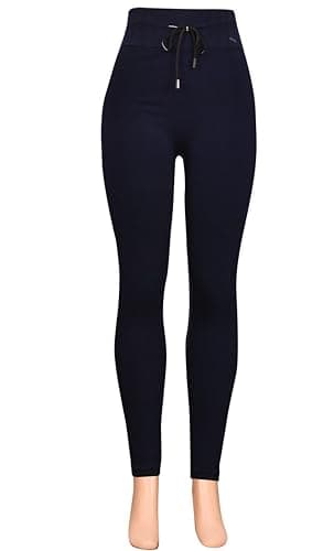 MIZAYEH High Waist Cotton Stretch Leggings for Women Girls Sports Home Wear Wrinkle and Shrink Resistant Combed Pants