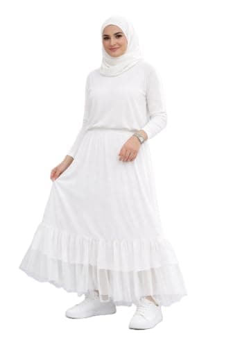 Le Voile Women’s Cotton Lycra Tulle Skirt – Hijab Dress Extension & Easy Wear for Everyday Style – Modest Fashion Outfit | لوڤوال جيبة فستان قطن تول للنساء – حجاب أساسي أنيق