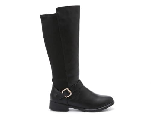 Women's classic low heel black long side zip boot | Metallic Croc-Embossed Statement Ankle Boot