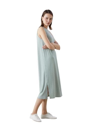 LC WAIKIKI Woman Crew Neck Slit Detail Dress