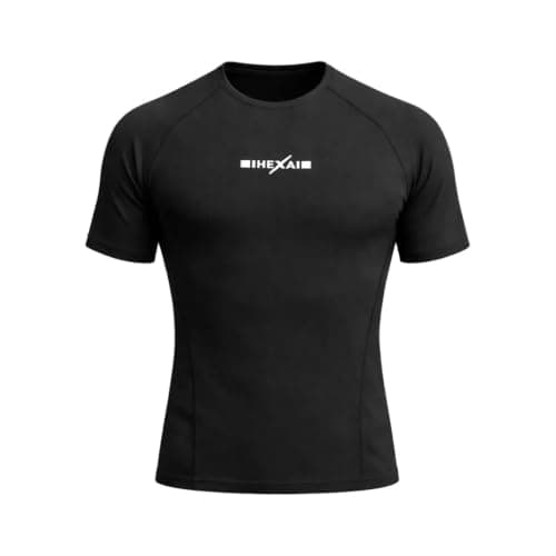 Hexa Sportswear Short Sleeve Tight Fit Compression T-Shirt for Men & Women – Premium Tech Fit Gym T-Shirt