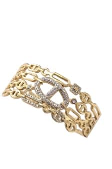 Gold Metal Women Clips Bracelet - Lobes Design | Solid Color and High Quality Material