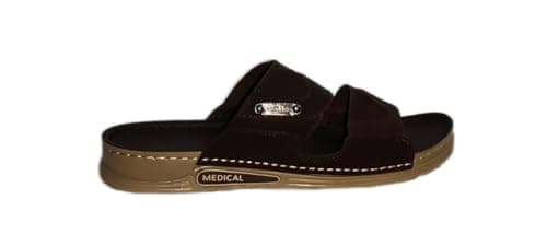 Men's Comfort Medical Slippers – High Quality Genuine Leather – Practical Design for Home & Outdoor – Multicolor – Available in Sizes 41 to 46 – Kayan Factory Sandal