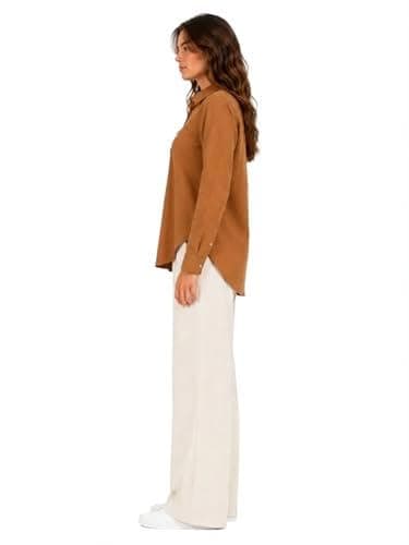 CAESAR Womens Women's linen blouse with a collar and buttons down the front Women's linen blouse with a collar and buttons down the front