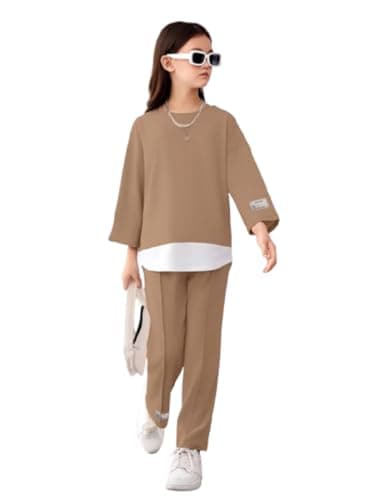 Romba Girls Clothing Set - Stylish Casual Suit with Wide Sleeve and Comfy Pants, Fashion Outwear and Occasion Coordinated outfit
