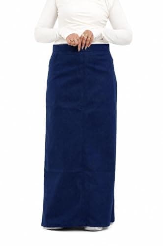 Women's Navy Blue Long Skirt Elegant and Modern Fit | Special Sizes,Blue Color