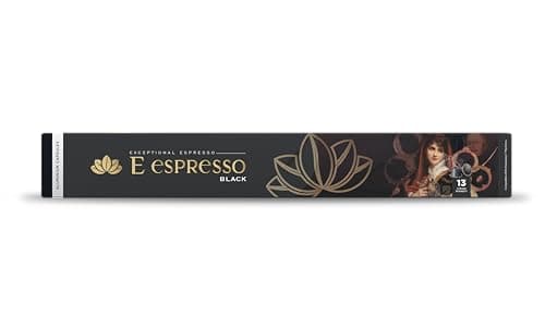 E espresso Black 13 Strong Intensity 10 Aluminium Capsules compatible with Nespresso Machines Coffee