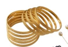 Gold Engraved Bracelet Set – 6 Bracelets with Unique Design | Hand Accessory for Everyday Use and Occasions