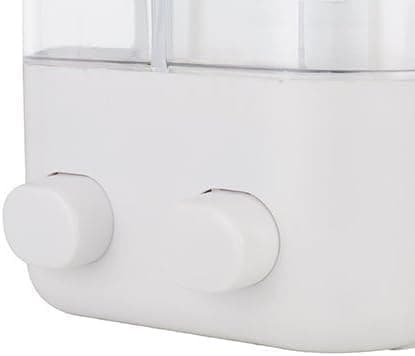 Dual Soap Dispenser Two Compartment Design for Liquid Soap Shampoo and Shower Gel Simple Stylish Organizer for Bathroom and Kitchen Daily Countertop Use Pump dispenser