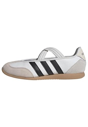 adidas Women's Barreda Mary Jane Sneakers | Ballerina-Style Shoes, Low-Profile, T-Toe, Elastic Closure, Leather Upper, Rubber Outsole, Regular Fit, For Everyday Wear