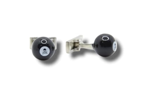 Marco Capelli Stainless Steel Cufflinks For Men Black Billiard Ball Cuff link