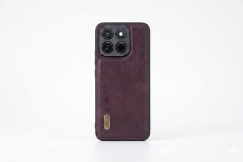 Leather Case For Luxury Faux Leather Protective Case For Stylish Compatible With (Honor X8C) Design Protection Anti Fingerprint Protection Case Made Of Classic Vintage Faux Leather (Wine Red) Cellular phone case