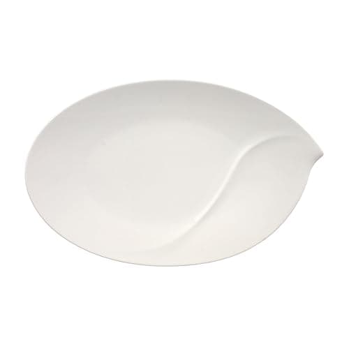 Villeroy & Boch Flow Oval Serving Plate, Premium Porcelain, 47 cm, White