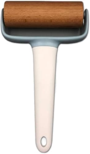 Small Wooden Rolling Pin with Handle, Smooth Surface.