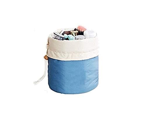 Fresh Waterproof Portable Travel Toiletry Drawstring Cosmetic Bag (Cylinder Blue) Cosmetic case