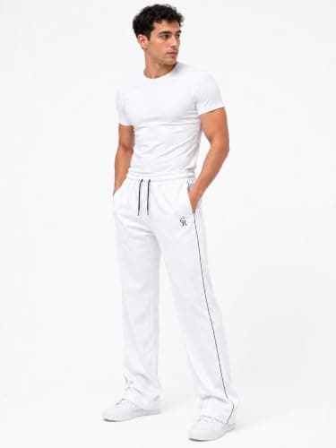 CAESAR Womens Men's wide-leg trousers with side print Men's wide-leg trousers with side print Pants