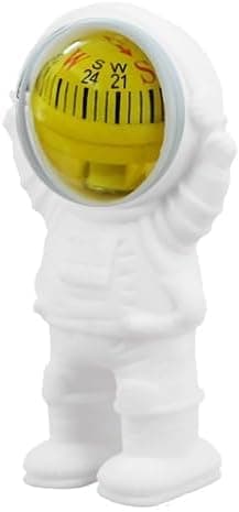 Car Directions Compass Home Office Decor Astronaut Outdoor Camping Hiking Multipurpose (White in Yellow) - SA CAR