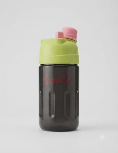 Generic Water bottle, Features two different openings: a standard lid and a straw, 570 ml capacity, Safe, hygienic acrylic material; leak-proof seal, Includes a carrying strap for easy transport, .ri