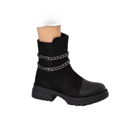 Half Boots With Chain And Zipper From Jinb For Women