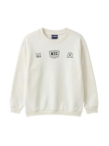 LC WAIKIKI Crew Neck NYC Printed Boys' Thick Sweatshirt