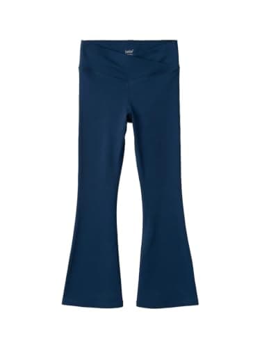 Junior Girls Flare Leggings – High Waisted Athletic Yoga Pants for Dance, Gym & Activewear, Blue, 14