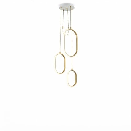 LED Three Piece Oval Light Chandelier – Modern Ceiling Light Unit | Balanced Lighting Distribution for Home and Office