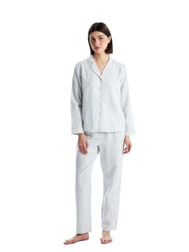 LC WAIKIKI Woman Collared Neck Striped Women's Pyjama Set