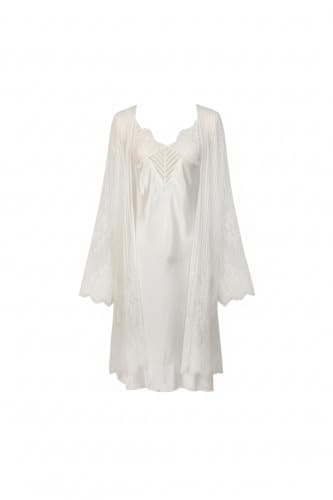 Women's Lace Nightgown and Robe Set, White