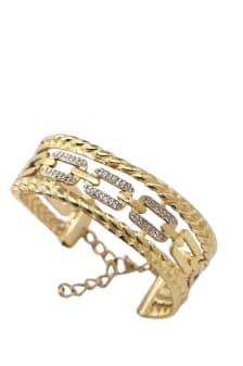 Women's Gold Clip Bracelet – Metal Stone Charm Bracelet | Solid Color and Fashion Design