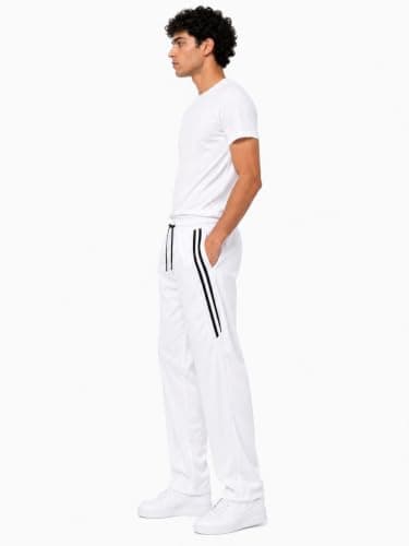 CAESAR Womens Men's wide-leg trousers featuring linear designs Men's wide-leg trousers featuring linear designs Outerwear