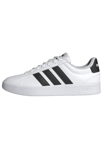 adidas Mens Grand Court 3.0 Lace Up Sneakers Shoes Casual - Black, White