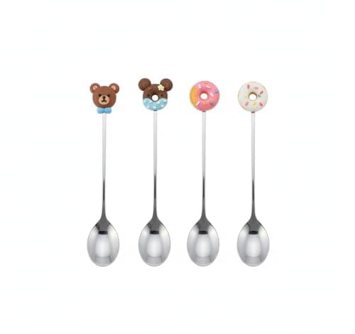 Home Care SS-199 4-Piece Small Stainless Steel Spoon Set, Kitchen,Home Use