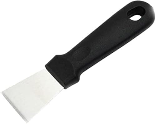 1 Piece Multi-Purpose Kitchen Cleaning Spatula, Hangable Stainless Steel Degreasing Shovel, Gap Oil Stain Cleane Tool, Suitable for Cleaning Refrigerator Ice Cubes and Kitchen Grease (Straight Black) Food spatula