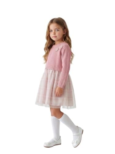 LC WAIKIKI Girl Floral tutu dress for girls with a crew neck.
