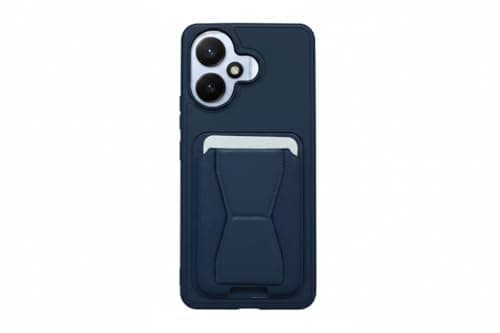 Leather Wallet Case Compatible with Vivo V60 Lite 5G, Leather Back Cover With TPU Frame, Shockproof Protective Phone Case with Card Holder Stand (Blue) Cellular phone case