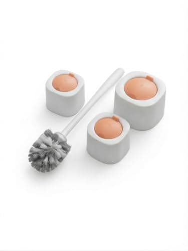 Long Handle Toilet Brush with Drying Storage Base and Automatic Lid Cover