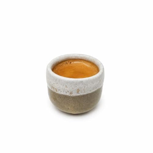 Handmade Pottery Espresso Cup 30 ml – Egyptian Clay Coffee Cup – Artisan Ceramic Shot Cup (Ivory Sand) Drinking cup