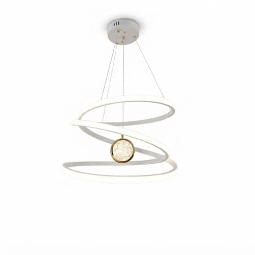 Double Spiral Chandelier – Circular Lighting with Crystal Pendant Light Modern Decor for Living Rooms and Reception Light fixture