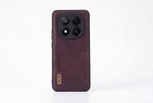 Leather Case For Leather Protective Case For Stylish Compatible With (Redmi Note 14 Pro Plus) Design Protection Anti Fingerprint Protection Case Made Of Classic Vintage Faux Leather (Wine Red) Cellular phone case