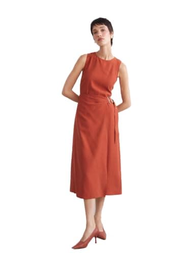 LC WAIKIKI Woman Crew Neck Belted Dress