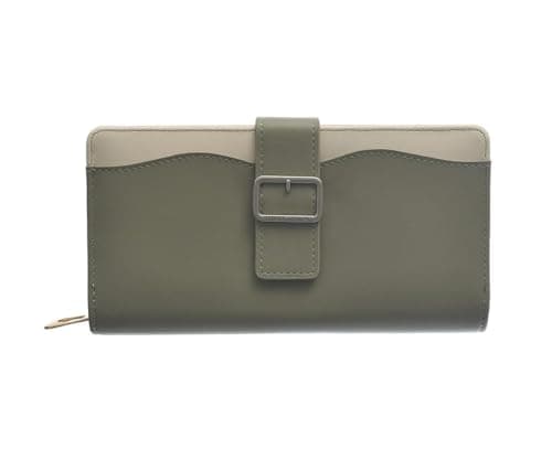 B&W Wavy Clips Wallet, 047 Yellow/White