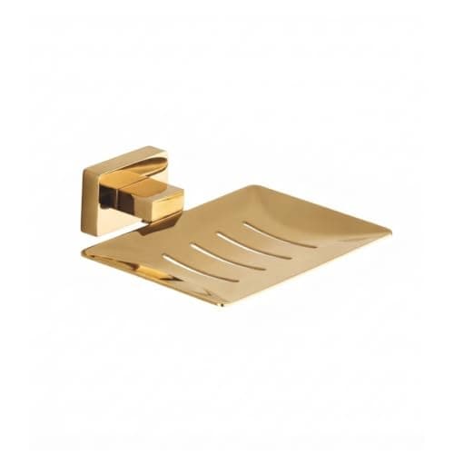 Luxury Stainless Steel Wall Soap Holder with Drain Holes - Gold | Gold Stainless Steel Wall Soap Holder with Drain Holes, Fits for Sink and Shower with a Stylish Space Saving Design.